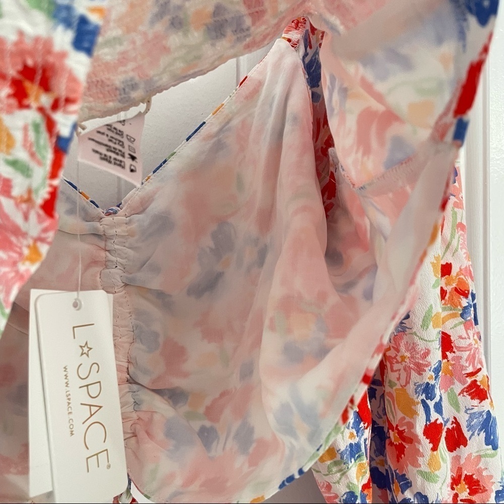 NWT L*Space Long Sleeves Cropped Floral Farryn Top - Picture 6 of 7